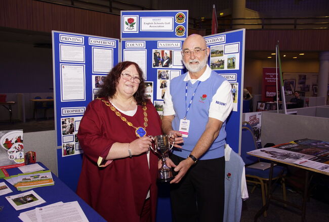 Paul Johnson with 2016 NASUWT president at the Association Conference 