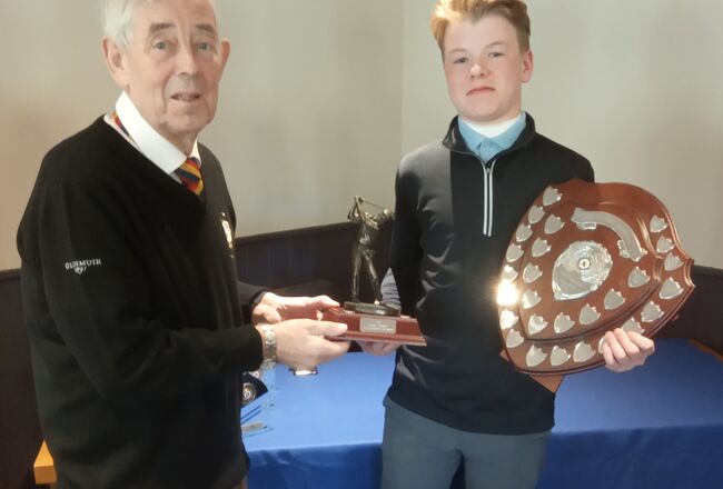 2023 Bedfordshire Boys' Handicap Champio with County President